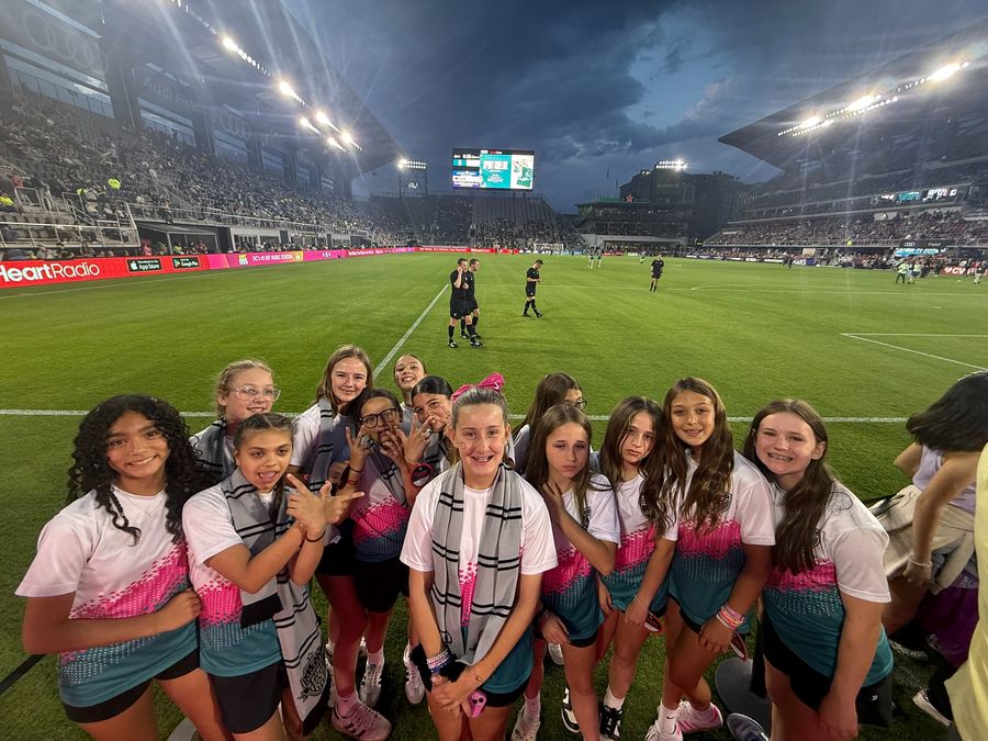 Thunder U13 Girls at a pro stadium